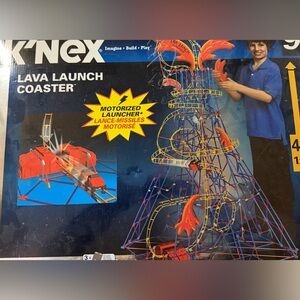 K'NEX Lava Launch Coaster Building Set - Red and Blue 4 Feet Tall